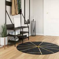 Vidaxl Dywan Z Możliwością Prania, Czarno-Złoty, Ø120 Cm