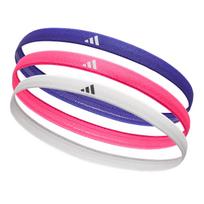 Sports One Size Fits Stretchable (Adidas) Headband, All, 3-Pack (Lucid Blue/Lucid Pink/White), Non-Slip, Material, ADAC-16199