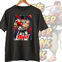 Street Fighter Chun-Li Ryu Printed Y2K New Couple Cotton T-Shirts Men Women Streetwear Casual Harajuku Retro Unisex Tee Top XXXL juoda
