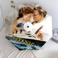 1 PC Automatic Folding Umbrella - Titanic Pattern, Portable & Foldable Design with 8 Ribs, Christmas Birthday Gifts įvairiaspalvis