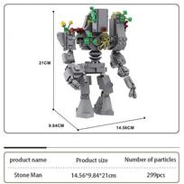 MOC game peripherals Terraria Stone Giant Mech Small Particle Assembly Building Blocks Puzzle Toy Electronic drawings