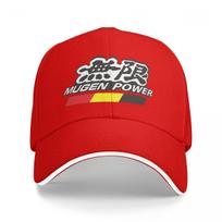 Mugen Power Racing Baseball Caps Snapback Baseball Hats Breathable Casual Casquette Outdoor for Men And Women One Size red