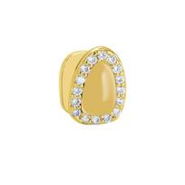 Diamond-Inlaid Gold Tooth Grillz - Hip Hop Style, Elegant Street Rap Accessory auksas