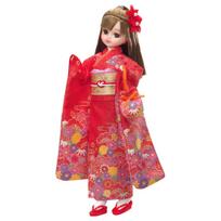 Takara Tomy Doll Kimono Pretend Play Toy for ages 3 and up Licca-chan LD-30 Licca-chan (Red) Dress-up