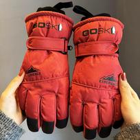 Windproof Snowboard Gloves Keep Warm Full Finger Mittens Soft Cycling Mittens  Ski raudona