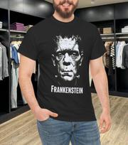 Frankenstein Portrait Classic Halloween Monster Horror Movie T-shirt Tops Tees Unisex L gray