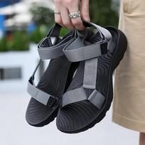 Men Sandals Non-slip Summer Flip Flops High Quality Outdoor Beach Slippers Casual Shoes Cheap Men's shoes Water Shoes 39 pilka spalva