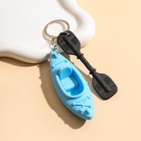 Creative Kayak Keychain Car Key Ring Backpack Pendant Sports Gift as the picture yellow