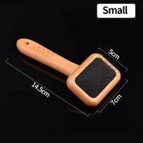 Pet Comb Natural Bamboo Handle Stainless Steel Hair Brush Dogs Cats Pets Grooming Accessories Tools Puppy Combs Cleaning Brush (as the picture,1PC)