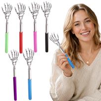 Extendable Back Scratcher with Stainless Steel Skeleton Hand Head Retractable Itch Relief Tool for Hard to Reach Areas One Size