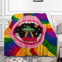 Lion Blanket Throw Blankets Mushroom Throw Blankets Trippy Alien Blankets for Adults Blankets Rabbit Blanket 75x90cm