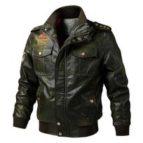Karinė striukė Vyriška odinė striukė Rudens ir žiemos Bomber striukė Jaunimo laisvalaikio madinga plati striukė 4XL black