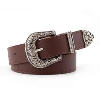 Retro Carved Belt, Women's Fashionable Hundred Matching Dress, Jeans Belt One Size kava
