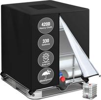 IBC Tank Cover - 420D 275 Gallon Waterproof Heavy-duty Oxford Fabric with Zipper & Buckles - Outdoor Storage Cover for IBC Totes See below for size descriptions šviesiai pilka spalva