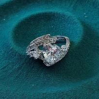 Jewelry Imitation Love Zir*****Pen Ring Women'S Electroplating Inlaid 8 * 8 Zircon Love Pink Diamond Ring Opening Adjustable