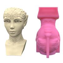 King Queen Portrait Silicone Pot Mold Succulent Flowerpot Clay Cement Plaster Molds DIY Home Garden Flower Pots Mould