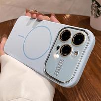 Original Advanced Liquid Silicone For Magsafe Case For iPhone 14 15 16 17 Pro Max Magnetic Charging Glass Lens Protective Cover iPhone17