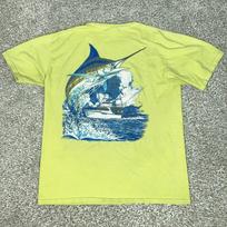 Guy Harvey marškinėliai vyriški L dydžio Geltonas Marlinas Žvejyba valtimi Grafinis T-shirt Vintažinis vandenynas M