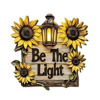 Wooden Welcome Sign, Rustic Sunflower & Floral Vintage Lantern Design, Waterproof HD UV Printed Wall Decor for Porch, Front Door, Indoor Home A