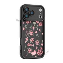 Pink flower applies to Apple 17Pro mobile phone case iphone16promaxr foreign trade anti-drop protective case iphone17