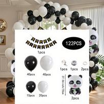 122pcs Panda Balloon Garland Party Decoration Set Black and White Balloon Arch Set Perfect for Birthdays Gender Reveals SMT719-122pcs