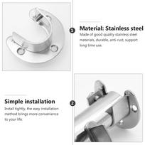 1Set Wardrobe Closet Rod Base Stainless Steel Rust Resistant Closet Pole Holder Clothes Hanging Rail Bracket other