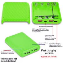 Solderless 18650 Battery Charger Shell DIY Portable Power Bank Case Scratch Resistant Battery Holder for Outdoor Daily Use žalia