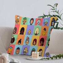 Toca Boca Toca Life World Pillow Anime Pillow Sofa Bed Head Pillow Cover Cushion Cover 45X45 Cm Fashion Peach skin 18*18(CM)-1Pcs
