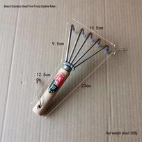 Five-Tined Rake for Leaves and Shells - Gardening and Beach Tool Model A
