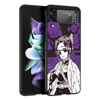Japan Anime For Samsung Galaxy Z Flip 3 Zflip3 Z Flip 4 5g Zflip Kurama Demon Slayer Black Shockproof Cases Cover Shell Funda Samsung Z Flip 5G