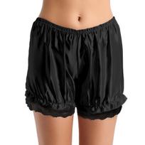 Moteriškos nėriniuotos kelnaitės apatiniai apatiniai Sissy Knickers Dance Bloomers šortai One Size juoda