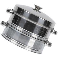 Steamer for Home Reusable Household Dumpling Steamed Stuffed Bun with Lid Buns Stainless Steel Cover gray