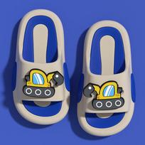 EVA excavator children's slippers boys summer indoor and outdoor thick bottom cartoon non-slip baby beach wear tide 24-25 pilka spalva