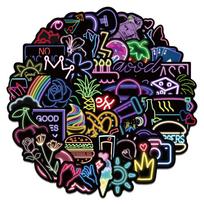 50Pcs Neon Light Cartoon Graffiti Stickers DIY Phone Guitar Laptop Notebook Suitcase Cup Waterproof Sticker Decals 50PCS
