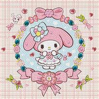 Sanrio Kuromi Hello Kitty Dekoratyvinis paveikslas su kristaliniais deimantais 5D PASIDARYK pats kryželiu siuvinėjimo rinkinys Poros gimtadienio dovana 20x20