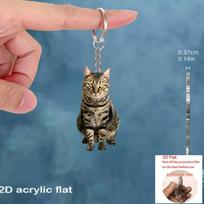 Bobcat Acrylic Keychain, 2D Flat Design for Bags & Keys, Ideal Christmas Gift for Home & Outdoor Decoration 1