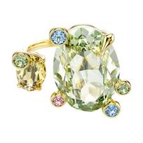 Swarovski Gema Brand Logo Gold Plated Ring Unisex rings Multicolor 5721686 Box+Shopping Bag (Random Color),58