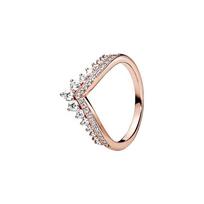 Pandora Wishbone Ring With Diamonds Women ring Rose-Gold Silver 187736CZ-50 Shopping Bag,48