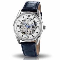 Authorized Dealer Lip Watch lip671554 Himalaya 40MM Skeleton Automatic Silver Dark Blue Leather Waterproof [LIP] Men's