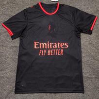 AC Away Fano Versija Futbolo Marškinėliai - Trumpomis Rankovėmis Futbolo Uniforma 3XL black