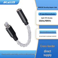 JM08L Silver-Plated MFi Certified Lightning Earphone Adapter & DAC Amplifier for Hi-Fi Sound HIFI Black