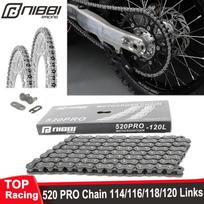 NIBBI Motorcycle 520F19 Chain 114 116 118 120 Links  Drive Chain For 300cc-600cc Engine Yamaha KTM Motocross ATV Pit Dirt Bike 520F19-114Links
