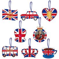 British Monarch Themed Party Supplies Colorful Paper Cutouts With Ribbon