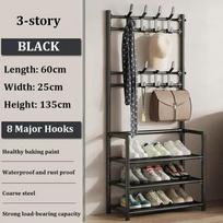 Handy Clothes Hanger Multi-Layer Shoe Rack Shelf Floor Standing Coat Racks Assemble Cloth Storage With Hooks Sneakers Organizer