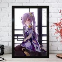 Genshin Impact Canvas Poster HD Game Character Painting Anime Girl Wall Art Print Dormitory Picture 21cm×30cm NoFrame gray