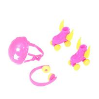 4Pcs Decorative Roller Skate Fancy Doll Shoes Headset Helmet For  Kids