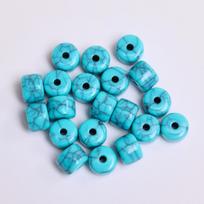 Creative Barrel Beads Polyhedron Jewelry Making Accessories 8.5-27mm For Bracelet Tubular Necklace Earrings Craft Supplies Imitation Turquoise DIY Round Flat 8.5mm 100Pcs