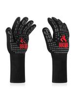 INKBIRD Hot 14inch BBQ Grill Gloves 1472℉ Extreme Heat Resistant Grilling Glove Non-Slip Silicone Insulated Grill Mitts for BBQ