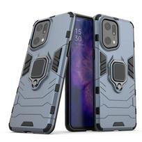 „OPPO Find X5 Pro 5g“ galinis dangtelis telefono dėklas, atsparus smūgiams, šarvuotas, apsaugantis nuo kritimo, metalinis žiedo laikiklis, magnetinis, apsaugantis nuo „Funda Coque“ dėklus. CHINA&For Find X5 mėlyna