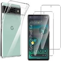 Case for Google Pixel 6a and 2 Tempered Glass Screen Protector Phonillico® skaidri